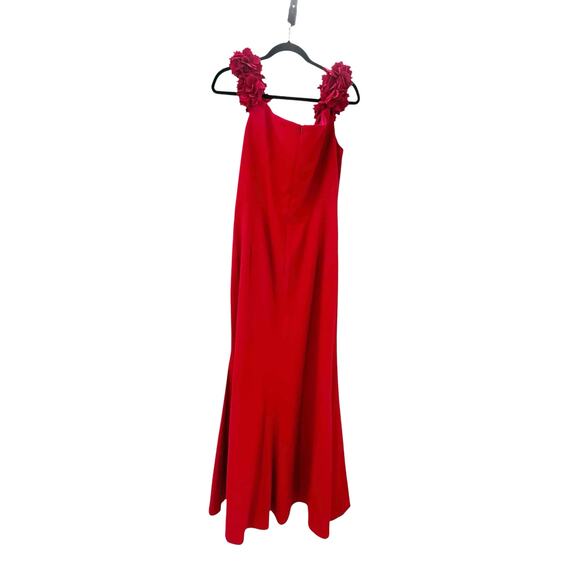 Xscape Off-the-Shoulder Scuba Crepe Gown Dress Sleeveless Red Plus Size 18W NWT - Picture 8 of 12
